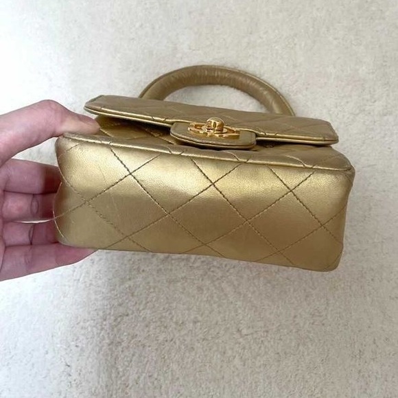 Vintage Chanel Rare Mini Gold Handbag - Picture 7 of 8